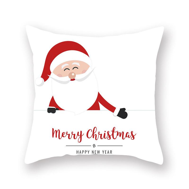 Christmas Xmas Red Pillow Case Tree Decoration Xmas Series Cushion Cover Case Pillow Zippered Square Pillowcase Santa Claus Cushion Cover Christmas Decorations For Home Snowman 45x45CM Stevvex