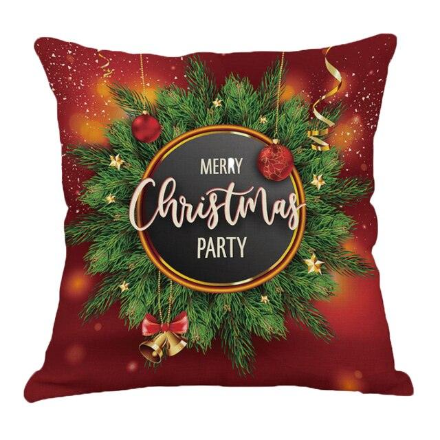 Christmas Xmas Red Pillow Case Tree Decoration Xmas Series Cushion Cover Case Pillow Zippered Square Pillowcase Santa Claus Cushion Cover Christmas Decorations For Home Snowman 45x45CM Stevvex