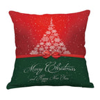 Christmas Xmas Red Pillow Case Tree Decoration Xmas Series Cushion Cover Case Pillow Zippered Square Pillowcase Santa Claus Cushion Cover Christmas Decorations For Home Snowman 45x45CM Stevvex