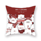 Christmas Xmas Red Pillow Case Tree Decoration Xmas Series Cushion Cover Case Pillow Zippered Square Pillowcase Santa Claus Cushion Cover Christmas Decorations For Home Snowman 45x45CM Stevvex