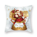 Christmas Xmas Red Pillow Case Tree Decoration Xmas Series Cushion Cover Case Pillow Zippered Square Pillowcase Santa Claus Cushion Cover Christmas Decorations For Home Snowman 45x45CM Stevvex