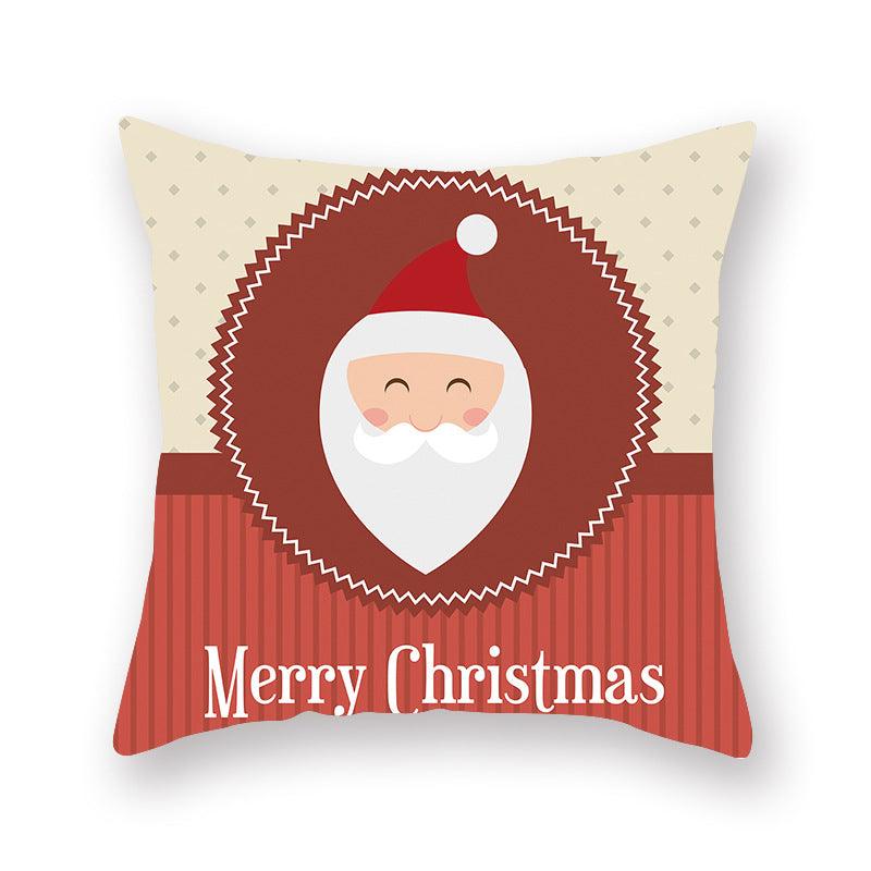 Christmas Xmas Red Pillow Case Tree Decoration Xmas Series Cushion Cover Case Pillow Zippered Square Pillowcase Santa Claus Cushion Cover Christmas Decorations For Home Snowman 45x45CM Stevvex