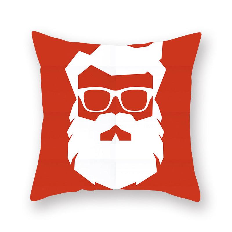 Christmas Xmas Red Pillow Case Tree Decoration Xmas Series Cushion Cover Case Pillow Zippered Square Pillowcase Santa Claus Cushion Cover Christmas Decorations For Home Snowman 45x45CM Stevvex