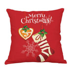Christmas Xmas Red Pillow Case Tree Decoration Xmas Series Cushion Cover Case Pillow Zippered Square Pillowcase Santa Claus Cushion Cover Christmas Decorations For Home Snowman 45x45CM Stevvex