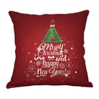 Christmas Xmas Red Pillow Case Tree Decoration Xmas Series Cushion Cover Case Pillow Zippered Square Pillowcase Santa Claus Cushion Cover Christmas Decorations For Home Snowman 45x45CM Stevvex