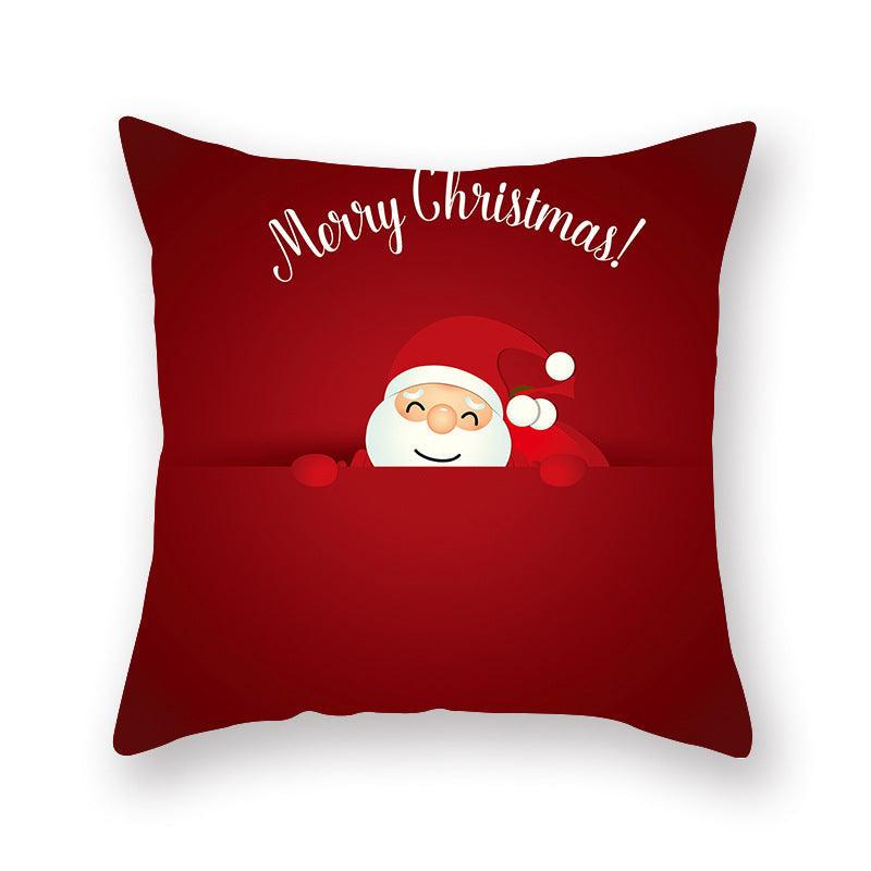 Christmas Xmas Red Pillow Case Tree Decoration Xmas Series Cushion Cover Case Pillow Zippered Square Pillowcase Santa Claus Cushion Cover Christmas Decorations For Home Snowman 45x45CM Stevvex