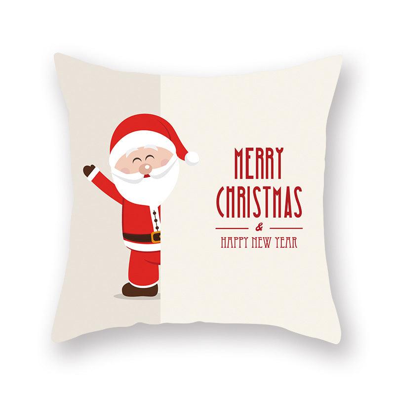 Christmas Xmas Red Pillow Case Tree Decoration Xmas Series Cushion Cover Case Pillow Zippered Square Pillowcase Santa Claus Cushion Cover Christmas Decorations For Home Snowman 45x45CM Stevvex
