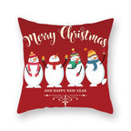 Christmas Xmas Red Pillow Case Tree Decoration Xmas Series Cushion Cover Case Pillow Zippered Square Pillowcase Santa Claus Cushion Cover Christmas Decorations For Home Snowman 45x45CM Stevvex
