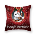 Christmas Xmas Red Pillow Case Tree Decoration Xmas Series Cushion Cover Case Pillow Zippered Square Pillowcase Santa Claus Cushion Cover Christmas Decorations For Home Snowman 45x45CM Stevvex
