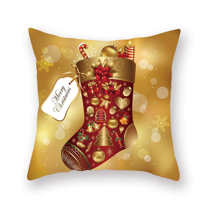 Christmas Xmas Red Pillow Case Tree Decoration Xmas Series Cushion Cover Case Pillow Zippered Square Pillowcase Santa Claus Cushion Cover Christmas Decorations For Home Snowman 45x45CM Stevvex
