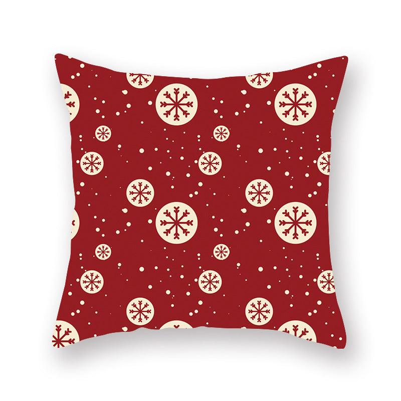 Christmas Xmas Red Pillow Case Tree Decoration Xmas Series Cushion Cover Case Pillow Zippered Square Pillowcase Santa Claus Cushion Cover Christmas Decorations For Home Snowman 45x45CM Stevvex
