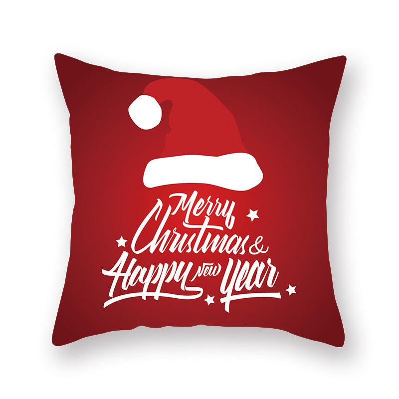 Christmas Xmas Red Pillow Case Tree Decoration Xmas Series Cushion Cover Case Pillow Zippered Square Pillowcase Santa Claus Cushion Cover Christmas Decorations For Home Snowman 45x45CM Stevvex