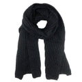 Chunky Black Alpaca Scarf Oversized Unisex Knit Warm Winter Wrap Long Soft Luxury Layering BandsCo Straps
