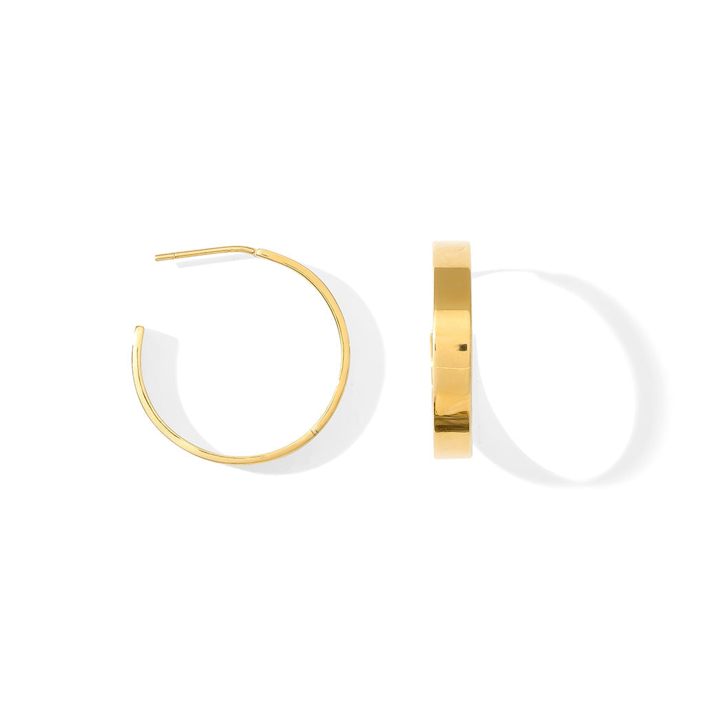 Chunky Gold Plated Recycled Bombshell Hoop Earrings Sustainable Handcrafted BandsCo Straps