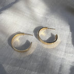 Chunky Gold Plated Recycled Bombshell Hoop Earrings Sustainable Handcrafted BandsCo Straps