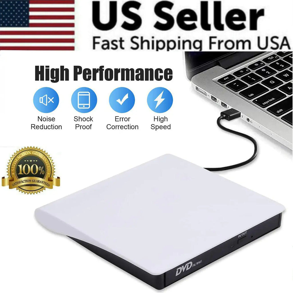 Slim External CD DVD Drive USB 3.0 Disc Player Burner Writer For Laptop PC Mac Pi-Mart