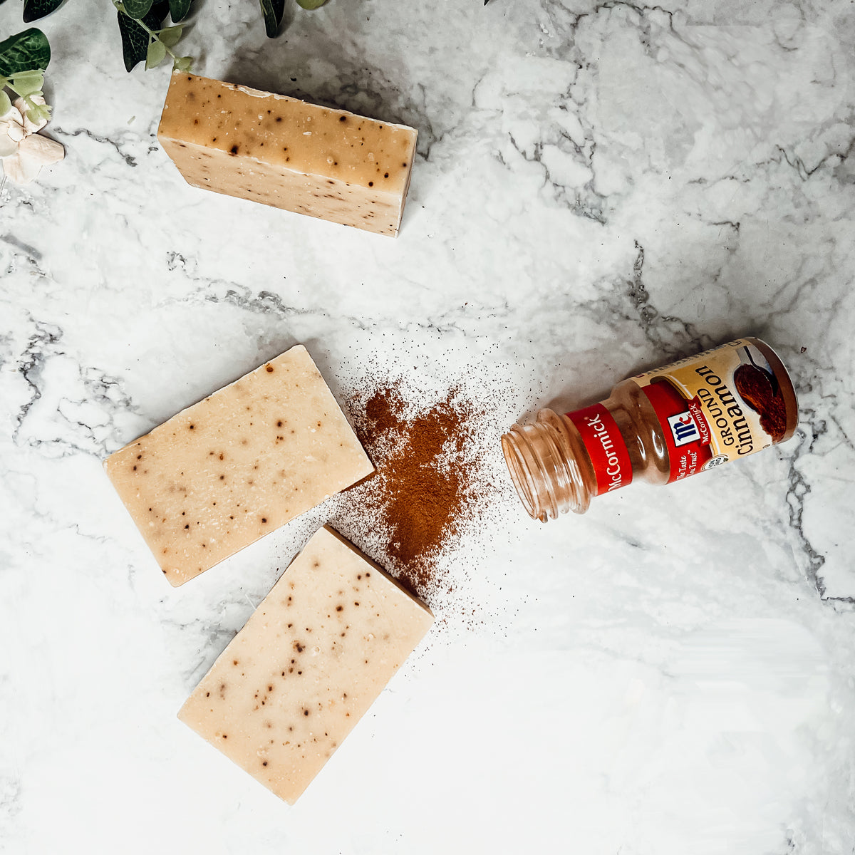 Cinnamon Latte Soap Bar - Spicy Cinnamon Coffee Scent With Coffee Grounds BandsCo Straps