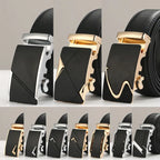 Genuine Leather Men's Belt with Automatic Buckle Pi-Mart