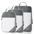 Compression Packing Cubes for Travel, Packing Cubes Compression Travel Essentials, Compressible Packing Cubes Travel Organizers for Carry-on Luggage Suitcase Grey 3pcs Pi-Mart
