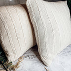 Claret Knit Pillowcase Sweater Texture Decorative Throw Pillow Cover Soft BandsCo Straps