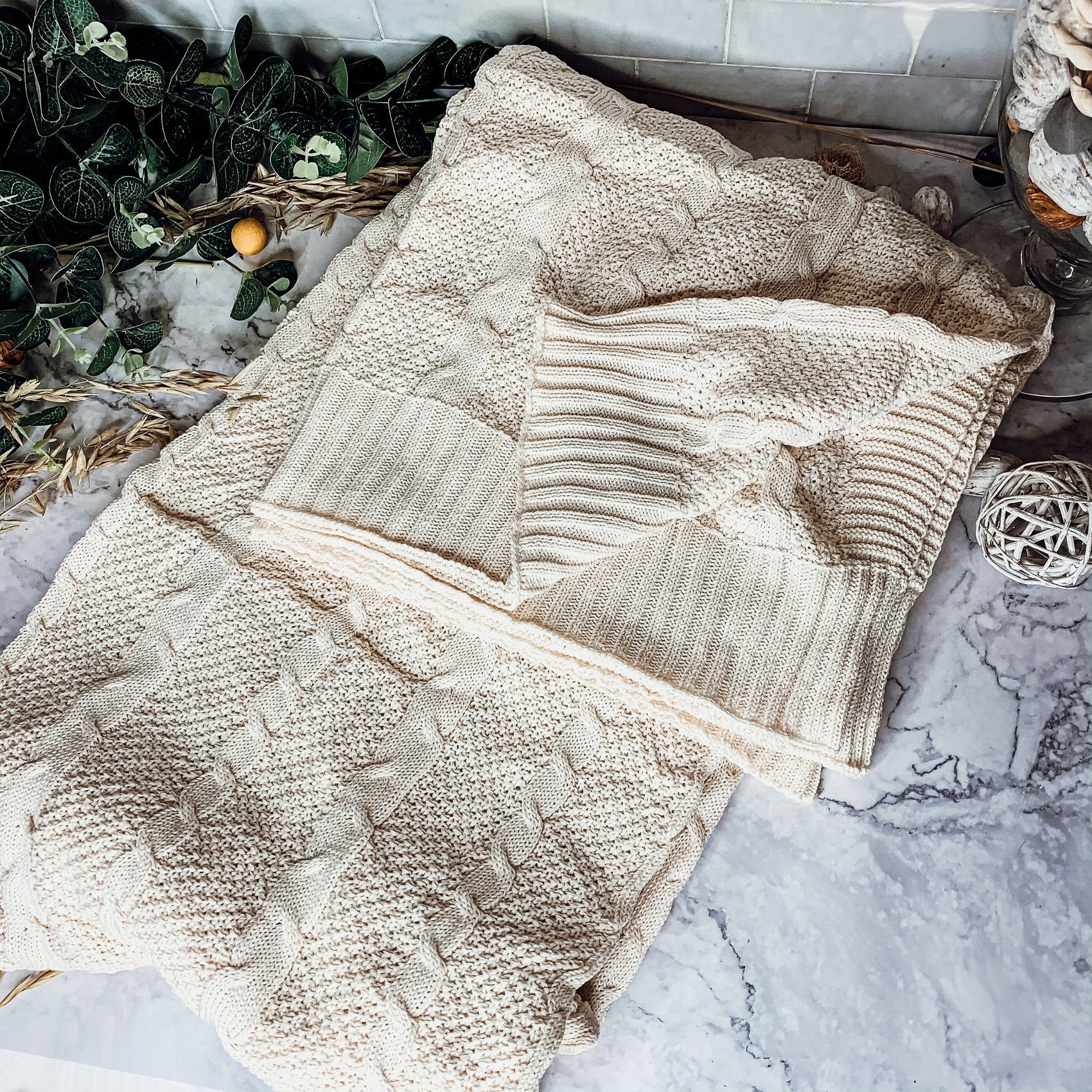 Claret Knit Pillowcase Sweater Texture Decorative Throw Pillow Cover Soft BandsCo Straps
