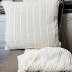 Claret Knit Pillowcase Sweater Texture Decorative Throw Pillow Cover Soft BandsCo Straps