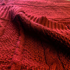 Claret Knit Sweater Throw Lightweight Cozy Blanket For Couch Bed BandsCo Straps