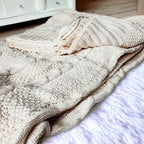 Claret Knit Sweater Throw Lightweight Cozy Blanket For Couch Bed BandsCo Straps