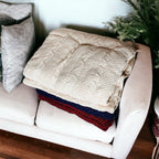 Claret Knit Sweater Throw Lightweight Cozy Blanket For Couch Bed BandsCo Straps