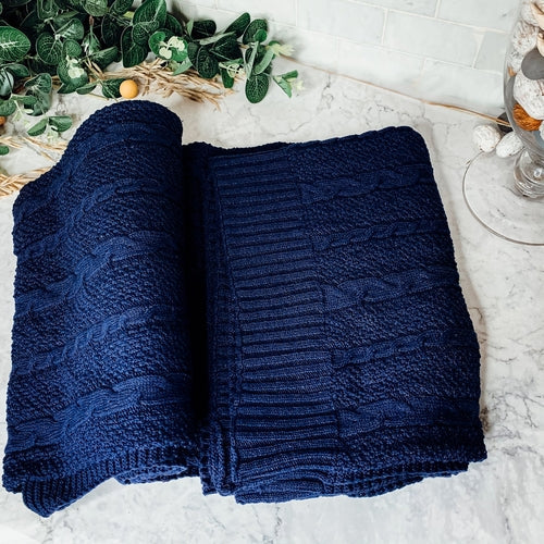 Claret Knit Sweater Throw Lightweight Cozy Blanket For Couch Bed BandsCo Straps