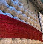 Claret Knit Sweater Throw Lightweight Cozy Blanket For Couch Bed BandsCo Straps