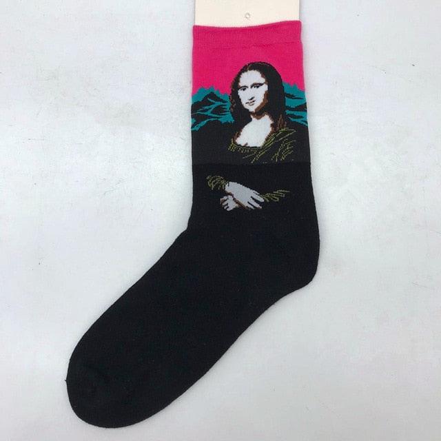 Classic Autumn Winter Retro Personality Art Van Gogh Mural World Famous Oil Painting Female Sock For Men And Women Stevvex
