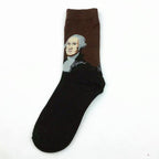 Classic Autumn Winter Retro Personality Art Van Gogh Mural World Famous Oil Painting Female Sock For Men And Women Stevvex