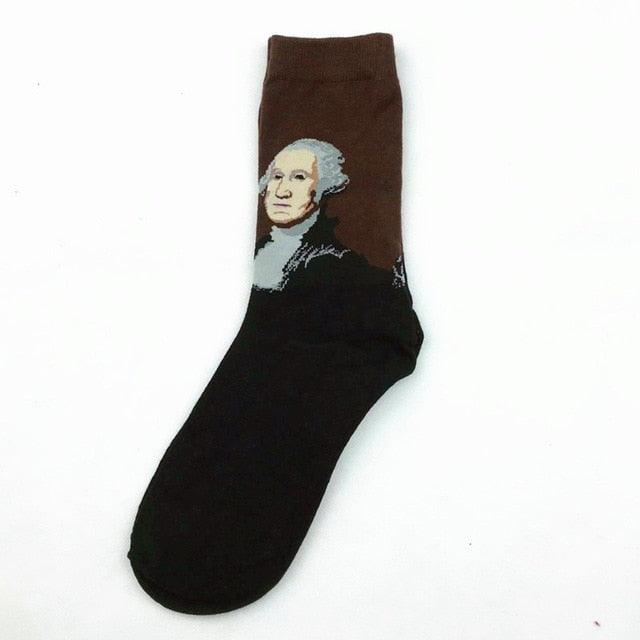 Classic Autumn Winter Retro Personality Art Van Gogh Mural World Famous Oil Painting Female Sock For Men And Women Stevvex