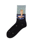 Classic Autumn Winter Retro Personality Art Van Gogh Mural World Famous Oil Painting Female Sock For Men And Women Stevvex