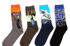 Classic Autumn Winter Retro Personality Art Van Gogh Mural World Famous Oil Painting Female Sock For Men And Women Stevvex