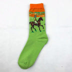 Classic Autumn Winter Retro Personality Art Van Gogh Mural World Famous Oil Painting Female Sock For Men And Women Stevvex