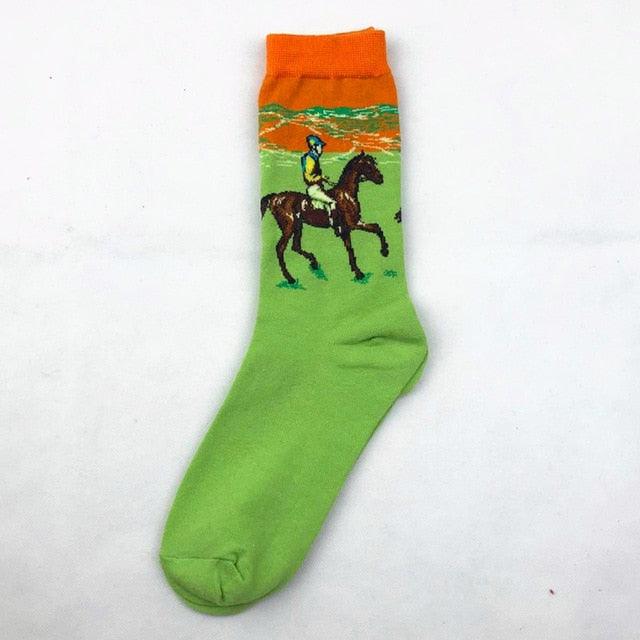 Classic Autumn Winter Retro Personality Art Van Gogh Mural World Famous Oil Painting Female Sock For Men And Women Stevvex