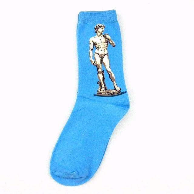 Classic Autumn Winter Retro Personality Art Van Gogh Mural World Famous Oil Painting Female Sock For Men And Women Stevvex