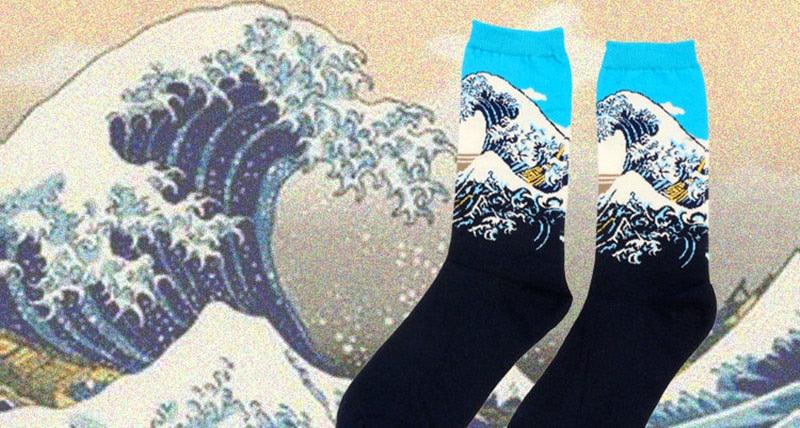 Classic Autumn Winter Retro Personality Art Van Gogh Mural World Famous Oil Painting Female Sock For Men And Women Stevvex