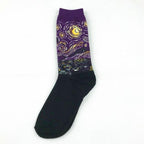Classic Autumn Winter Retro Personality Art Van Gogh Mural World Famous Oil Painting Female Sock For Men And Women Stevvex
