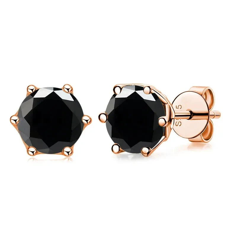 0.5-1ct D Color Moissanite Stud Earrings 925 Sterling Silver Gold Plated BandsCo Straps