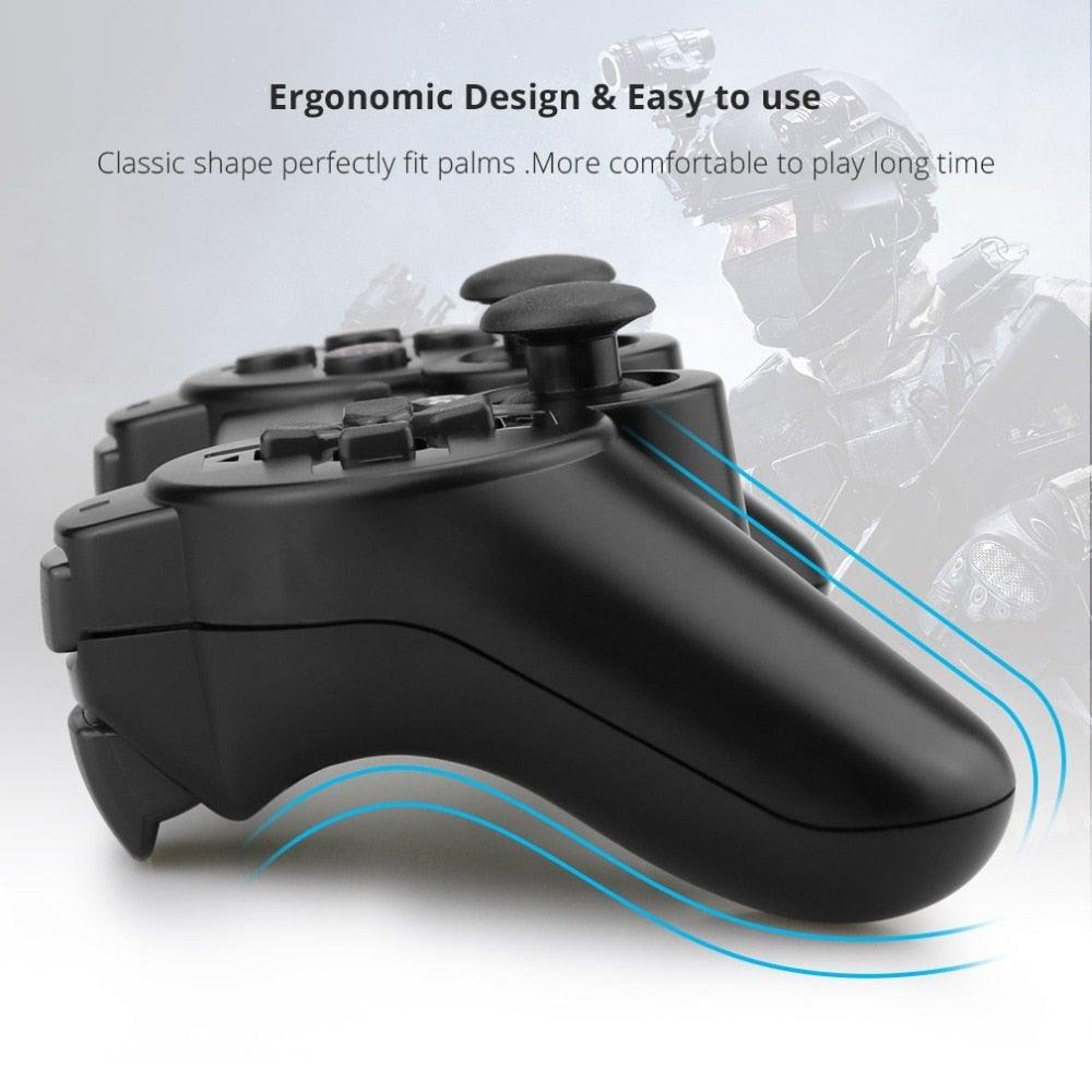 Classic Blue Bluetooth Wireless Joystick Gamepad Controller Compatible With PC Monitor Laptop Stevvex