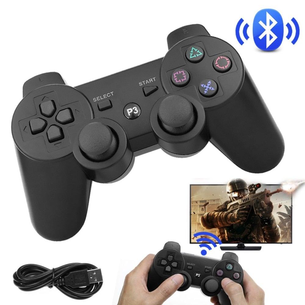 Classic Blue Bluetooth Wireless Joystick Gamepad Controller Compatible With PC Monitor Laptop Stevvex
