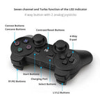 Classic Blue Bluetooth Wireless Joystick Gamepad Controller Compatible With PC Monitor Laptop Stevvex