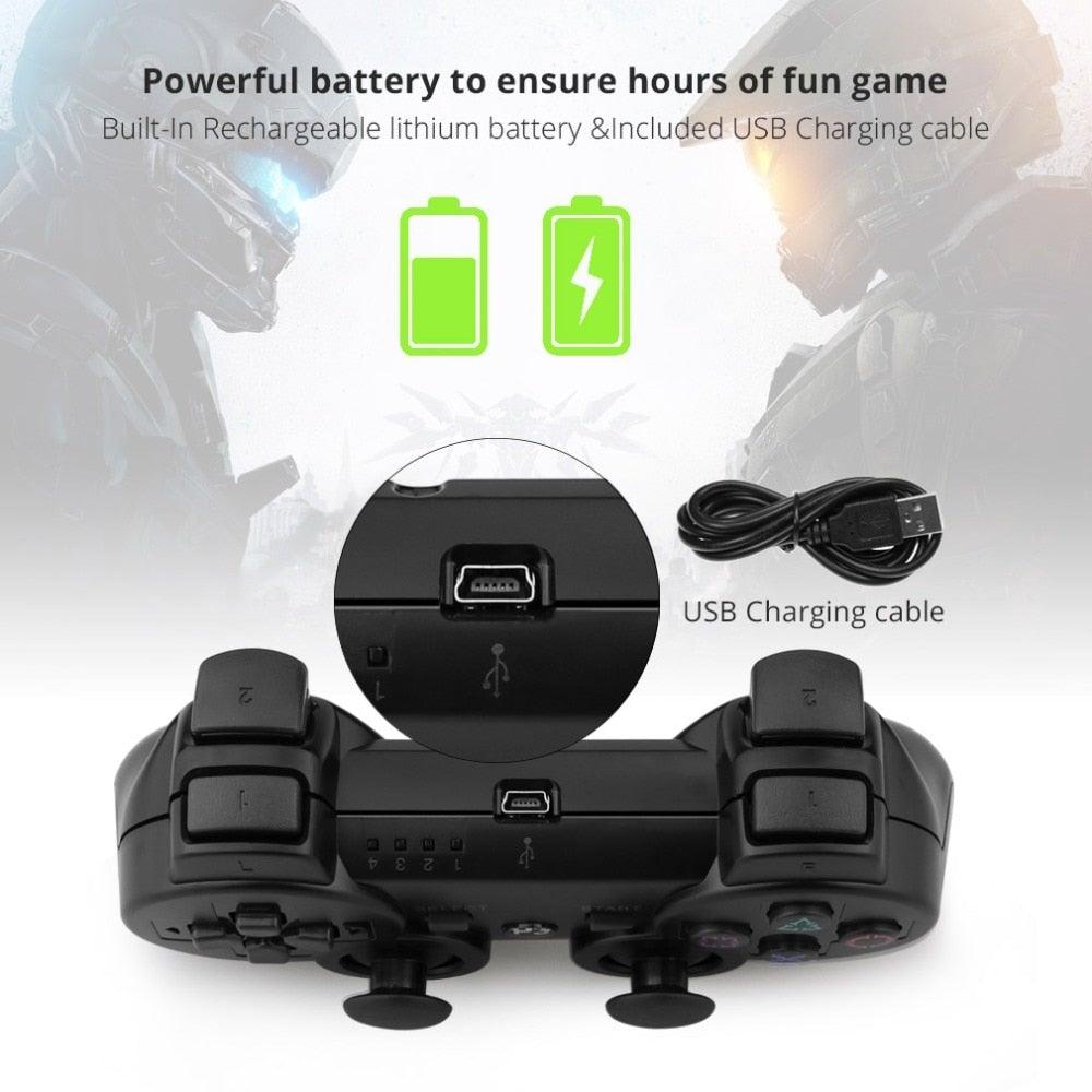 Classic Blue Bluetooth Wireless Joystick Gamepad Controller Compatible With PC Monitor Laptop Stevvex