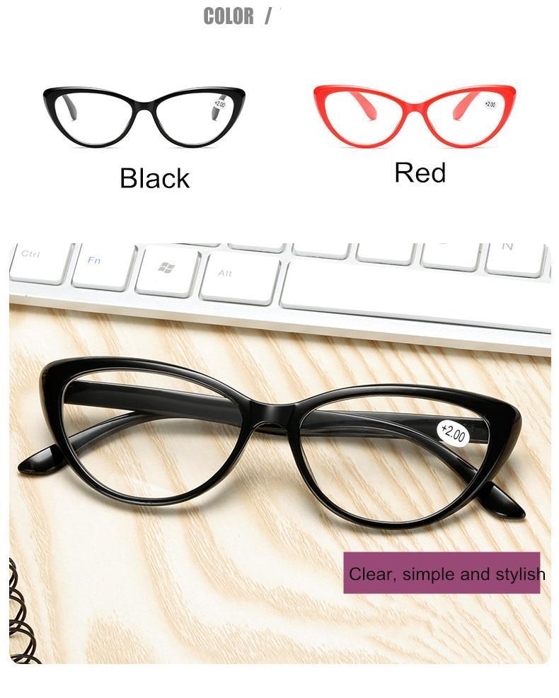 Classic Cat Eye Reading Glasses Eye Protection Eyewear Computer And Stylish Frame Eyewear Men Women Presbyopia Diopter Eyewear +1.0+1.5+2.0+2.5+3.0+3.5+4.0 Stevvex