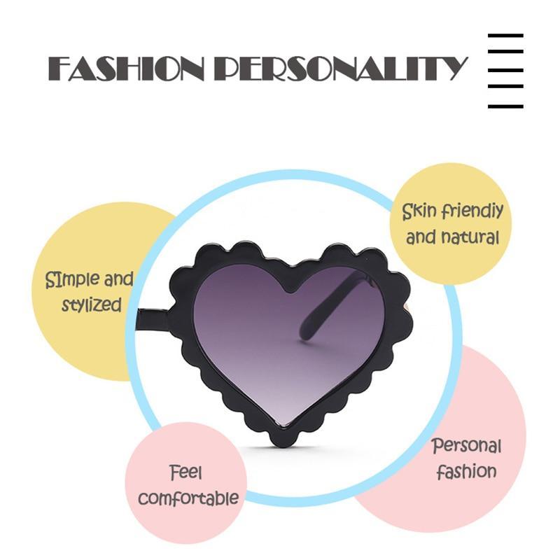 Classic Children's Fashionable  Cute Heart-Shaped Sunglasses  Designer Personalized Flower  Love Baby Sunglasses  Block 90% Of UVB and UVA Rays over sized heart shaped sunglasses Stevvex