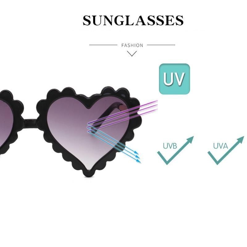 Classic Children's Fashionable  Cute Heart-Shaped Sunglasses  Designer Personalized Flower  Love Baby Sunglasses  Block 90% Of UVB and UVA Rays over sized heart shaped sunglasses Stevvex