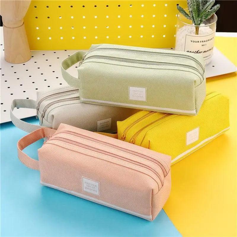 Classic Colorful Large Capacity Pencil Cases For Students Cool Design Double Zipper Pencil Pouch Pen Bag For School Stevvex